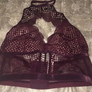 🌸VS sexy lace sheer burgundy bralette